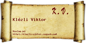 Klézli Viktor névjegykártya